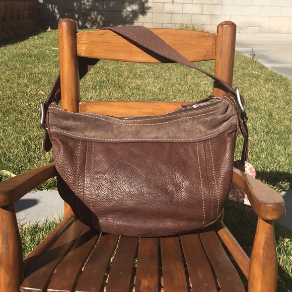 FOSSIL BROWN Vintage Look HANDBAG GENUINE LEATHERt - Picture 3 of 6
